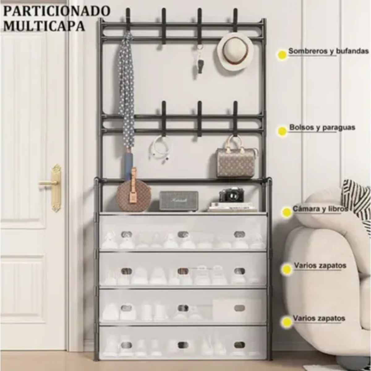 Miniatura 2 de Estante Organizador Zapatos 4 Niveles